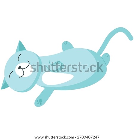 Kawai cat sleeping vector pet animal rest icon