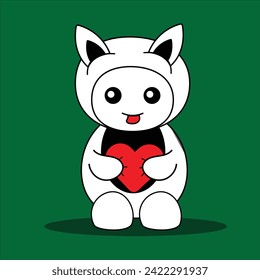 Kawai character cartoon with various expression. Editable character color. Sticker character 