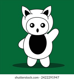 Kawai character cartoon with various expression. Editable character color. Sticker character 