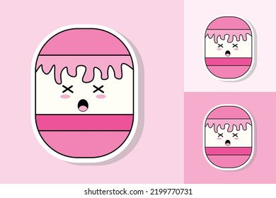 Kawai Character Of Food With Different Color Tone Background