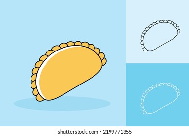 Kawai Character Of Food With Different Color Tone Background