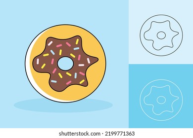 Kawai Character Of Food With Different Color Tone Background