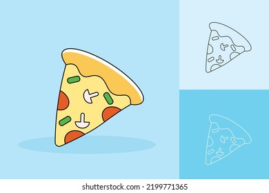 Kawai Character Of Food With Different Color Tone Background