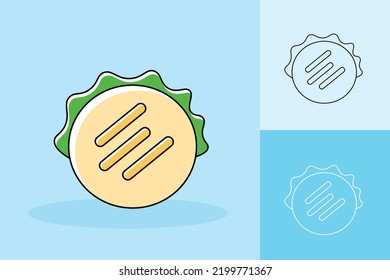 Kawai Character Of Food With Different Color Tone Background