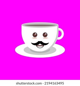 kawai cup vector illustration, perfect for children's books, children's toys, templates, children's t-shirts, etc