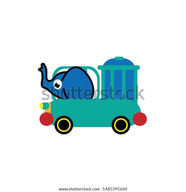 kawai or cute animal design with car
background illustration
