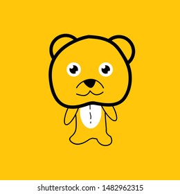 kawai or cute animal vector design for t-shirt or drawing book