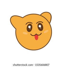 kawai head logo concept yellow orange