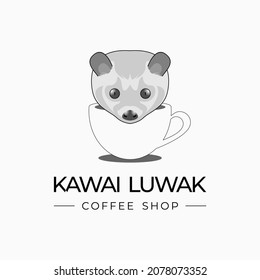 Kawai Luwak Logo Design in Vector Illustration