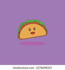 kawai taco cartoon character vector icon hd 