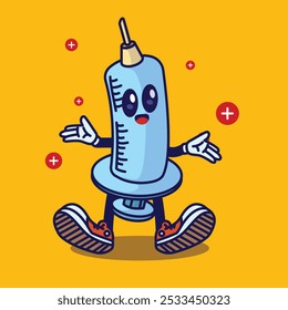 Kawai vector injection icon mascot