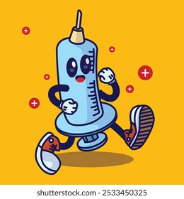 Mascote Kawai ícone de injeção vetorial