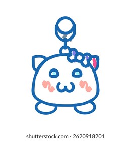 kawaii acessórios ícone doodle esboço vetor. kawaii acessórios sinal. símbolo isolado ilustração