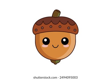 Kawaii Acorn - Adorable and Cute Autumn Design