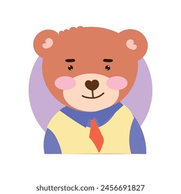 kawaii adorable bear child element isolated on white background