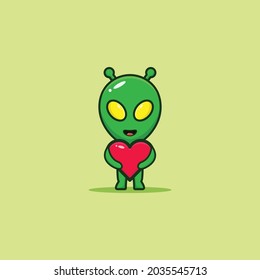 Kawaii alien with Love exspression