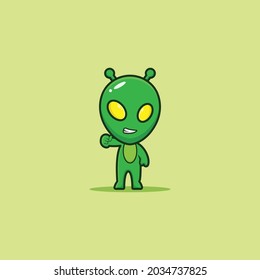 Extraterrestre kawaii con expresión loca