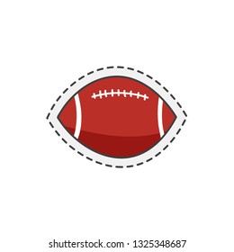 Kawaii american football ball. Cute hand drawn colored vector illustration.