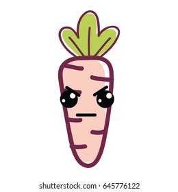 Kawaii Angry Carrot Vegetable Icon