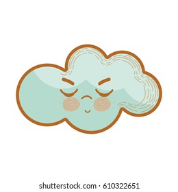 kawaii angry cloud icon