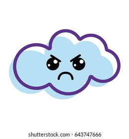 kawaii angry cloud icon