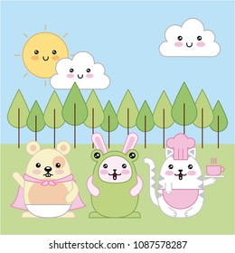 kawaii animal cartoon