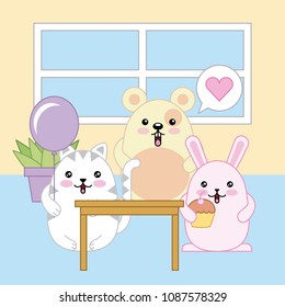 kawaii animal cartoon