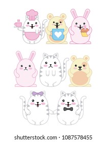 kawaii animal cartoon