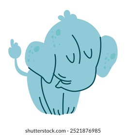 Kawaii animal character elephant isolated