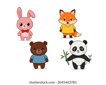 Kawaii Animal Character Set collection