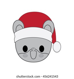 kawaii animal style with Christmas theme isolated icon design, vector illustration graphic