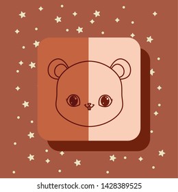 kawaii animals card icon vector illustration.  rabbit.