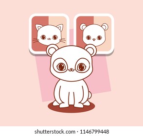 kawaii animals design 