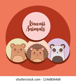 kawaii animals design 