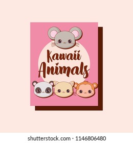 kawaii animals design 