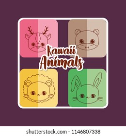 kawaii animals design 