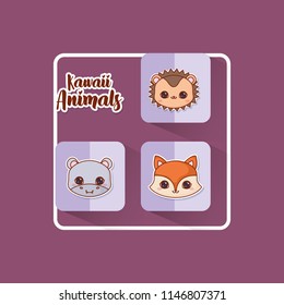 kawaii animals design 