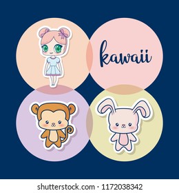 kawaii animals design