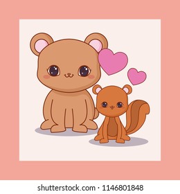 Kawaii animals and love