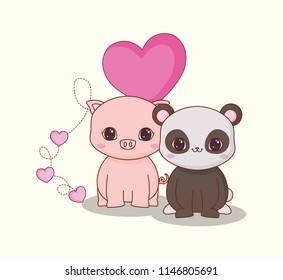 Kawaii animals and love