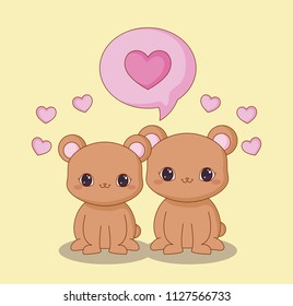 Kawaii animals and love design