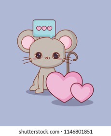 Kawaii animals and love design