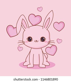 Kawaii animals and love design