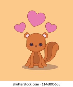 Kawaii animals and love design