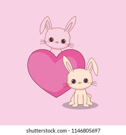 Kawaii animals and love design