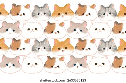 Kawaii animals set cute animals, kawaii pattern, seamless, kawaii animals.