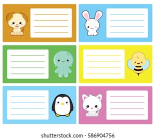 Kawaii animals stickers for school stationeries 