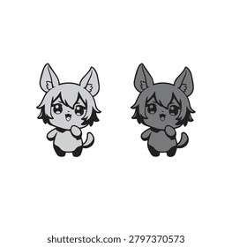Kawaii Anime Fox Sticker