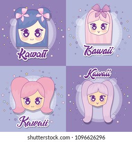 Kawaii anime girl design