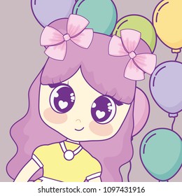 Kawaii anime girl design